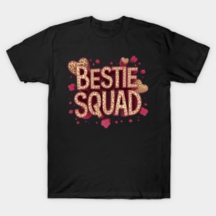 Bestie Squad Pink Leopard Friends Women Girls Toddlers Cute T-Shirt